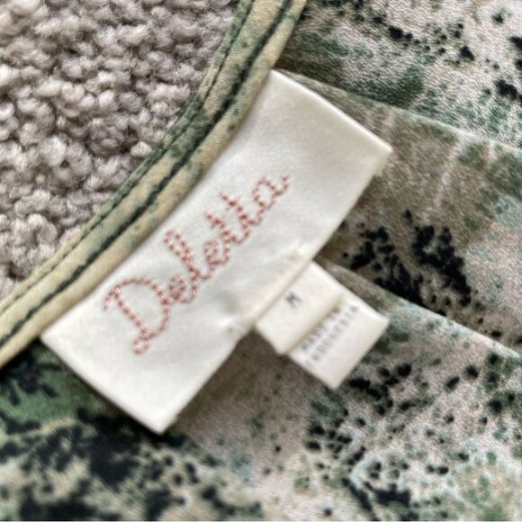 Anthropologie Delatta Mixed Material Tank Top Green M - Picture 5 of 7